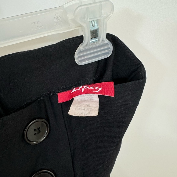 Lipsy Black Pencil skirt. Size large. Gathered front design. Very stretchy. - Picture 3 of 6